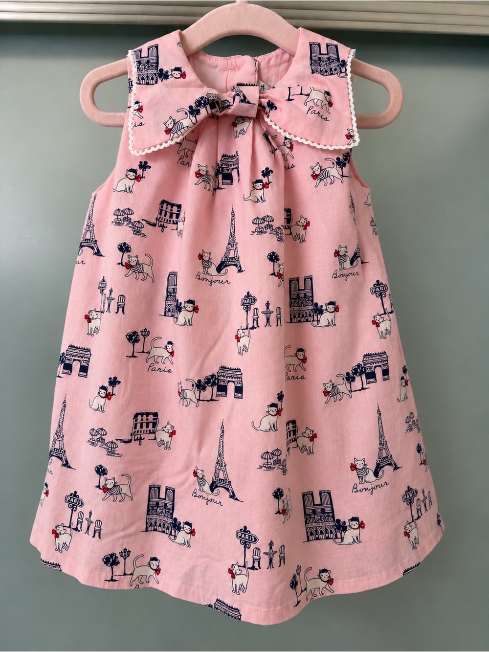 Janie and Jack Pink Paris Print Dress 6-12M